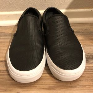 Vans Perforated Leather Slip Ons